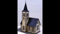 Faller gro&szlig;e Dorfkirche aus Bausatzset H0 1 zu 87 Modellbauerin ist 10 Jahre alt