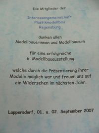 Interessengemeinschaft Plastikmodellbau Regensburg 2007